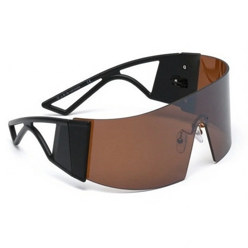 Women Sunglasses‎ Fashion Designer Dark Brown Visor One Piece Futuristic Lentes
